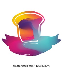 Rainbow Banner Vector Illustration of Bread Food. Graphic Design for Logo and T-shirt.
