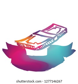 Rainbow Banner Vector Illustration of Business Money Dollar. Graphic Design for Logo and T-shirt. 