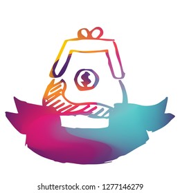 Rainbow Banner Vector Illustration of Business Money Dollar. Graphic Design for Logo and T-shirt. 