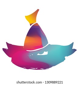 Rainbow Banner Vector Illustration of Dress Fashion. Graphic Design for Logo and T-shirt.