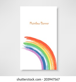 Rainbow banner.  Vector watercolor rainbow background