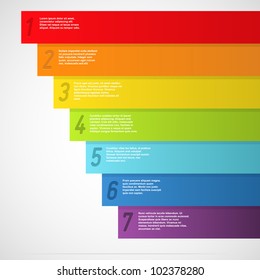 Rainbow banners with numbers. Vector illustration.