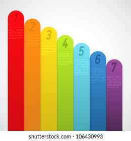 Rainbow banners with numbers. Vector illustration.