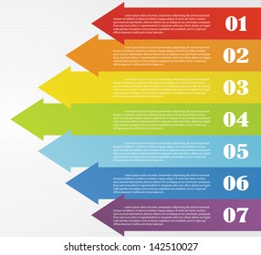 Rainbow banners with numbers. Vector illustration.
