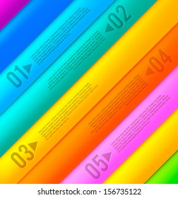 Rainbow banners with numbers. Vector illustration for your business artwork.
