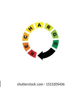 Rainbow Battery Recharge Arrow typography logo illustration