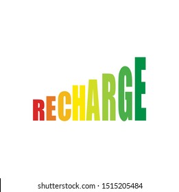Rainbow Battery Recharge typography logo illustration