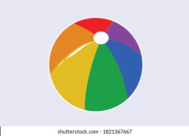 Rainbow Beach Ball Illustration Vector