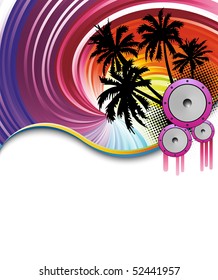 Rainbow beach party poster. Vector illustration