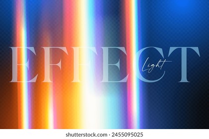 Efecto de luz de haz de arco iris. Dispersión del haz. Efecto de luz solar para la inmersión en la atmósfera
