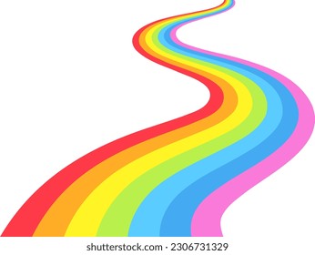 Ilustración vectorial aislada de la curva arco iris.