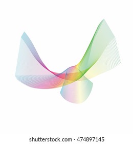 Rainbow bird icon, isolated vector