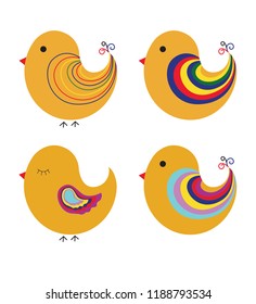 rainbow bird illustration