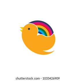 Rainbow Bird Logo Icon Design