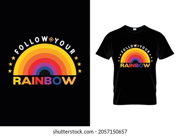 Rainbow Black Tshirt Design for All