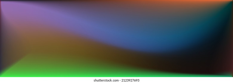 Rainbow  Blank Blurred Background. Vibrant Multicolor Wavy Gradient Mesh. Natural Vivid Bright Blurred Texture Illustration. Ocean Neon Smooth Surface Backdrop. Dark Color Wavy Gradient Mesh.