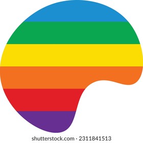 Rainbow blob hand drawn isolated abstract element for decoration, social media design card and template for flyer design.