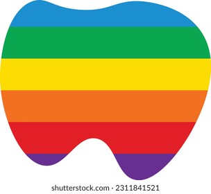 Rainbow blob hand drawn isolated abstract element for decoration, social media design card and template for flyer design.