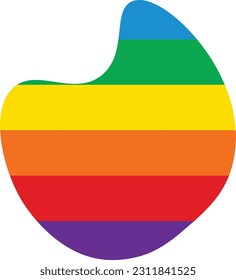 Rainbow blob hand drawn isolated abstract element for decoration, social media design card and template for flyer design.