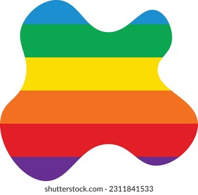 Blob arcoiris dibujado a mano elemento abstracto aislado para la decoración, tarjeta de diseño de medios sociales y plantilla para el diseño de volantes.