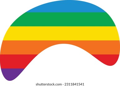 Rainbow blob hand drawn isolated abstract element for decoration, social media design card and template for flyer design.