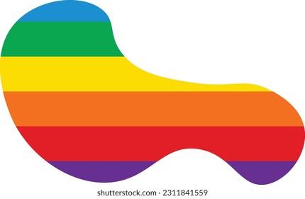 Blob arcoiris dibujado a mano elemento abstracto aislado para la decoración, tarjeta de diseño de medios sociales y plantilla para el diseño de volantes.