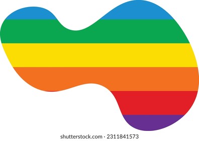 Rainbow blob hand drawn isolated abstract element for decoration, social media design card and template for flyer design.