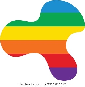Blob arcoiris dibujado a mano elemento abstracto aislado para la decoración, tarjeta de diseño de medios sociales y plantilla para el diseño de volantes.