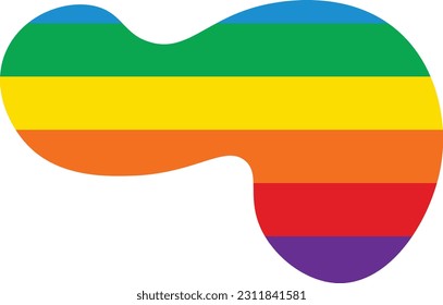Rainbow-Blob handgezeichnet abstraktes abstraktes Element für Dekoration, Social Media-Design-Karte und Vorlage für Flyer-Design.