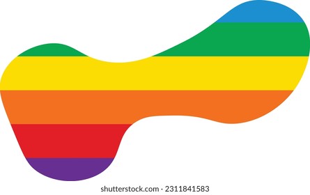 Rainbow blob hand drawn isolated abstract element for decoration, social media design card and template for flyer design.