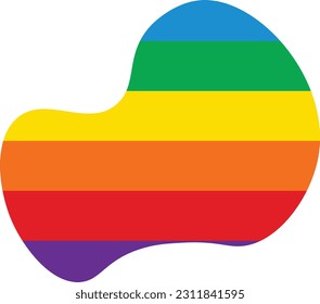 Rainbow blob hand drawn isolated abstract element for decoration, social media design card and template for flyer design.