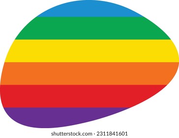 Rainbow blob hand drawn isolated abstract element for decoration, social media design card and template for flyer design.