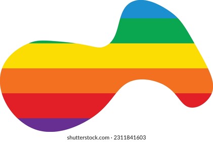 Rainbow blob hand drawn isolated abstract element for decoration, social media design card and template for flyer design.