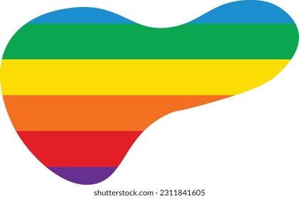 Rainbow blob hand drawn isolated abstract element for decoration, social media design card and template for flyer design.