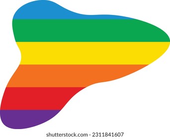 Rainbow blob hand drawn isolated abstract element for decoration, social media design card and template for flyer design.