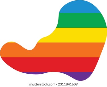 Rainbow blob hand drawn isolated abstract element for decoration, social media design card and template for flyer design.