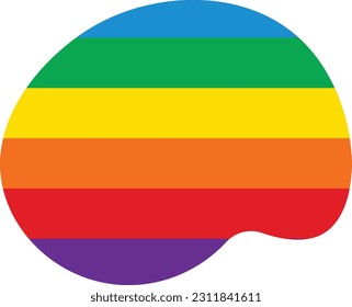 Blob arcoiris dibujado a mano elemento abstracto aislado para la decoración, tarjeta de diseño de medios sociales y plantilla para el diseño de volantes.