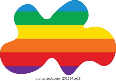 Rainbow blob hand drawn isolated abstract element for decoration, social media design card and template for flyer design.
