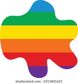 Blob arcoiris dibujado a mano elemento abstracto aislado para la decoración, tarjeta de diseño de medios sociales y plantilla para el diseño de volantes.