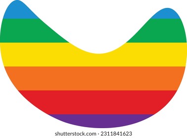 Rainbow blob hand drawn isolated abstract element for decoration, social media design card and template for flyer design.