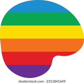 Rainbow blob hand drawn isolated abstract element for decoration, social media design card and template for flyer design.