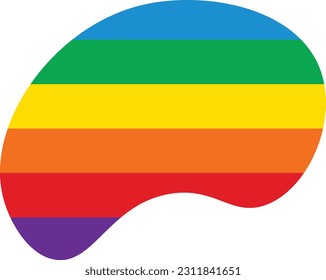 Rainbow blob hand drawn isolated abstract element for decoration, social media design card and template for flyer design.