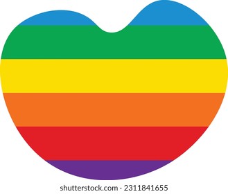 Rainbow blob hand drawn isolated abstract element for decoration, social media design card and template for flyer design.