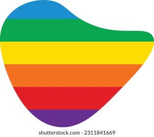 Rainbow blob hand drawn isolated abstract element for decoration, social media design card and template for flyer design.
