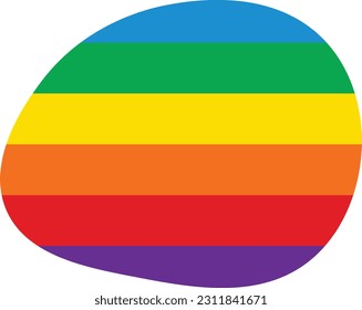 Rainbow blob hand drawn isolated abstract element for decoration, social media design card and template for flyer design.