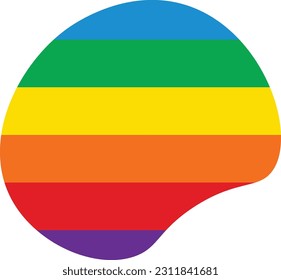 Rainbow blob hand drawn isolated abstract element for decoration, social media design card and template for flyer design.