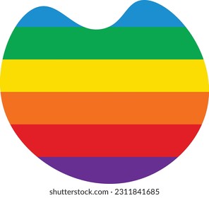 Rainbow blob hand drawn isolated abstract element for decoration, social media design card and template for flyer design.