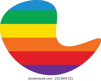 Blob arcoiris dibujado a mano elemento abstracto aislado para la decoración, tarjeta de diseño de medios sociales y plantilla para el diseño de volantes.