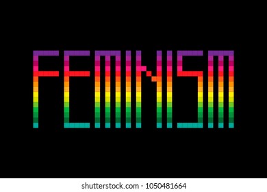 Rainbow blocks feminism background