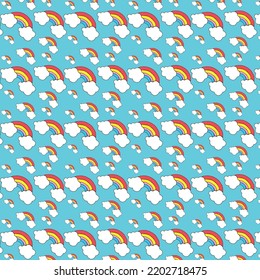 Vector de fondo azul arcoiris con patrón fluido